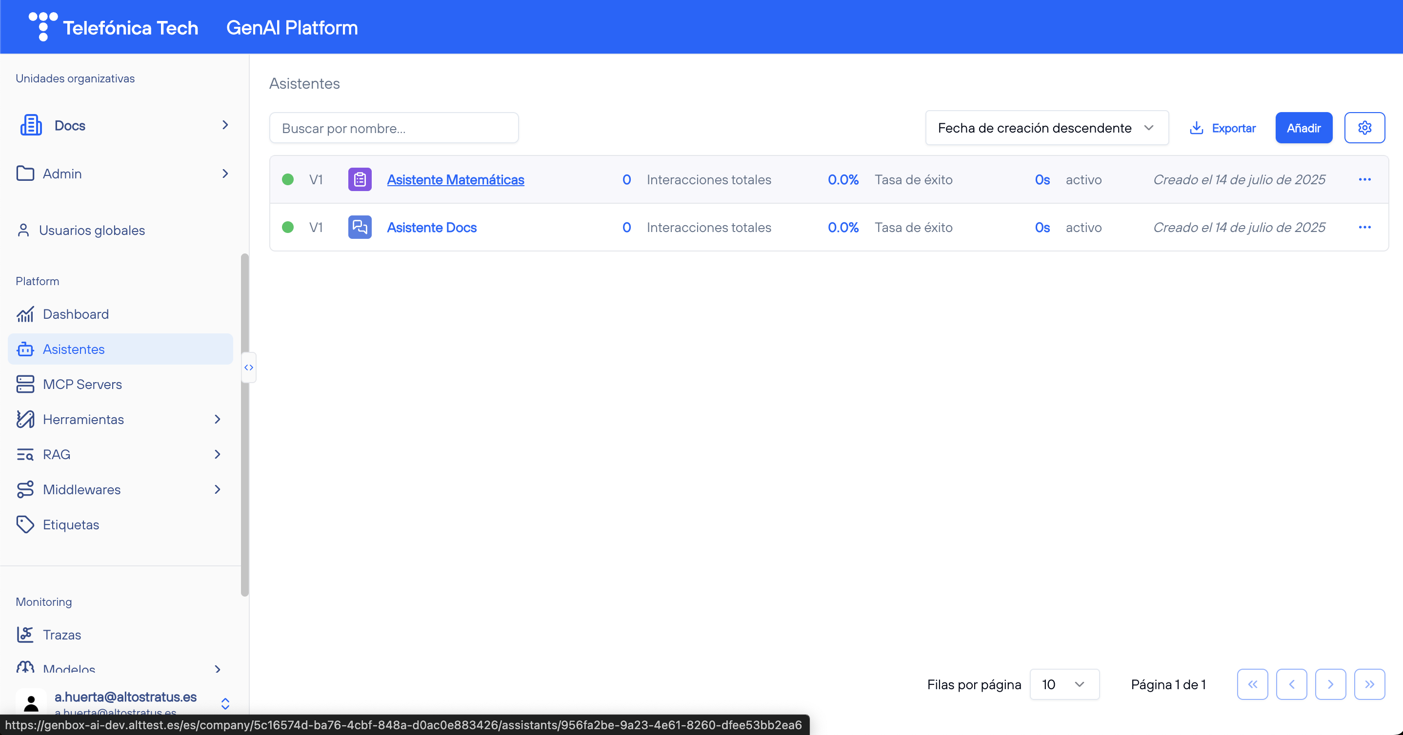 Listado de Ayudantes