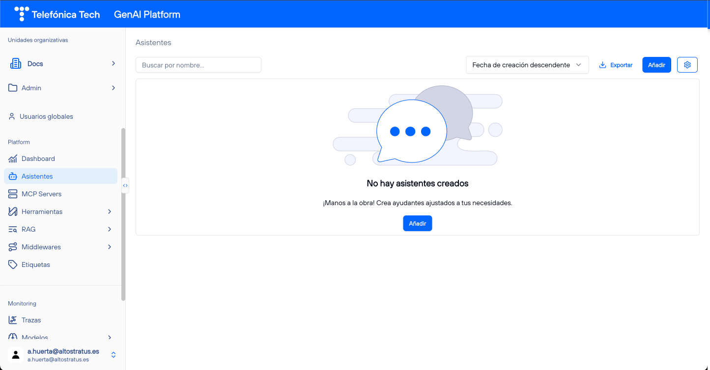 Listado de Ayudantes vacío