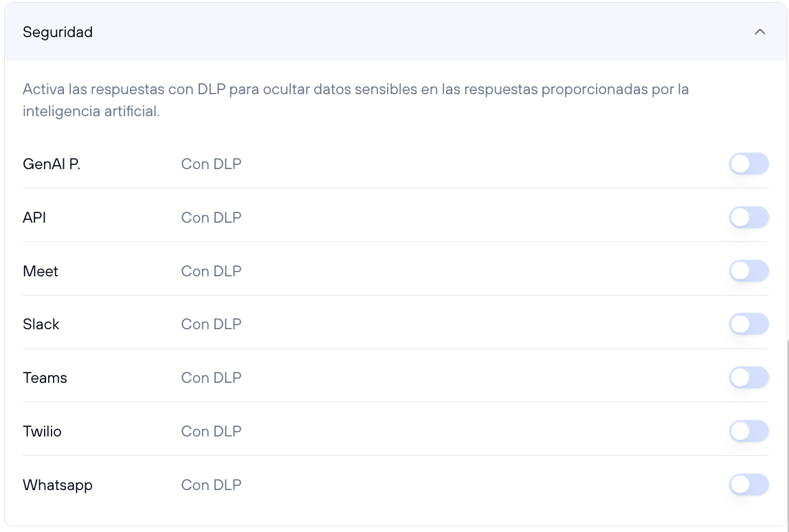 Configuración de seguridad