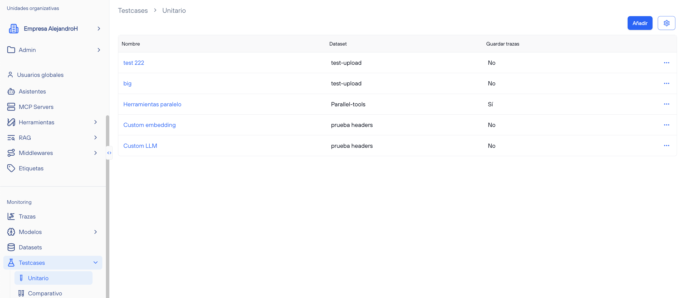 Listado de Test Case