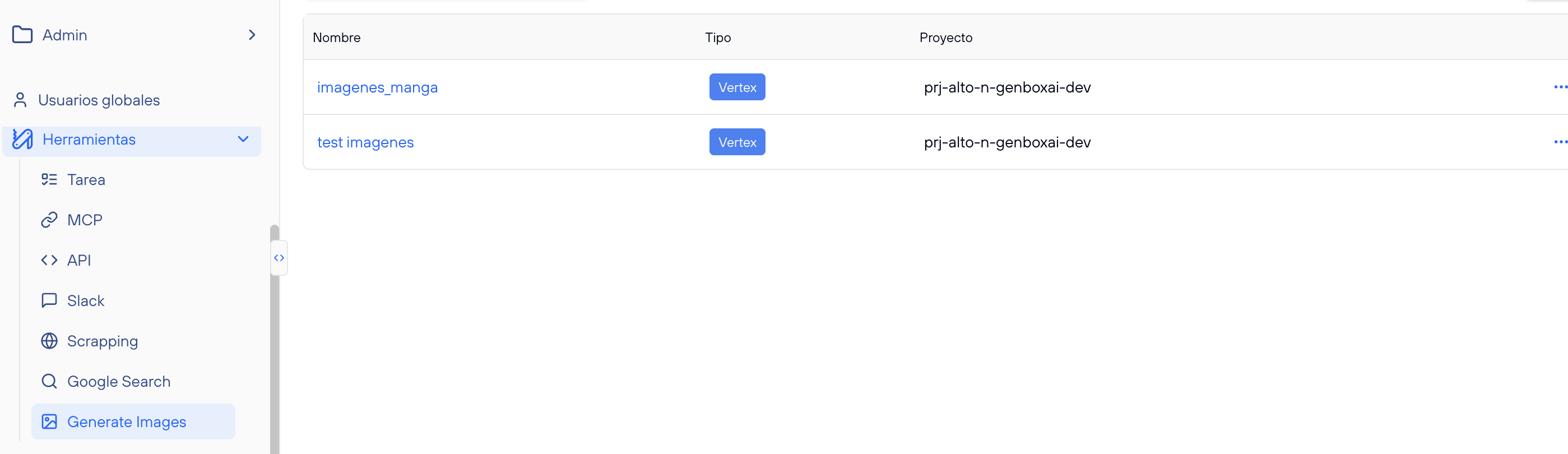 Listado de Herramientas