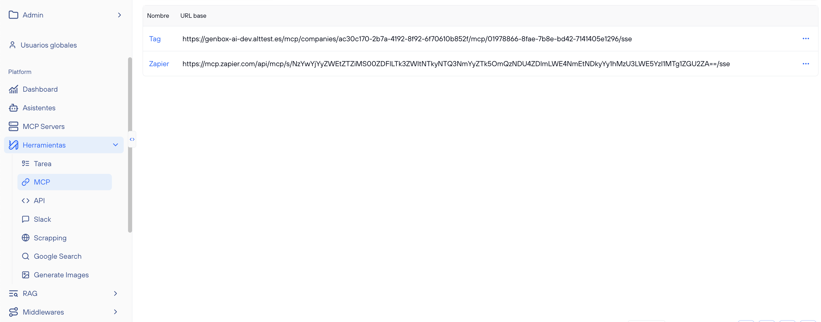 Listado de Herramientas