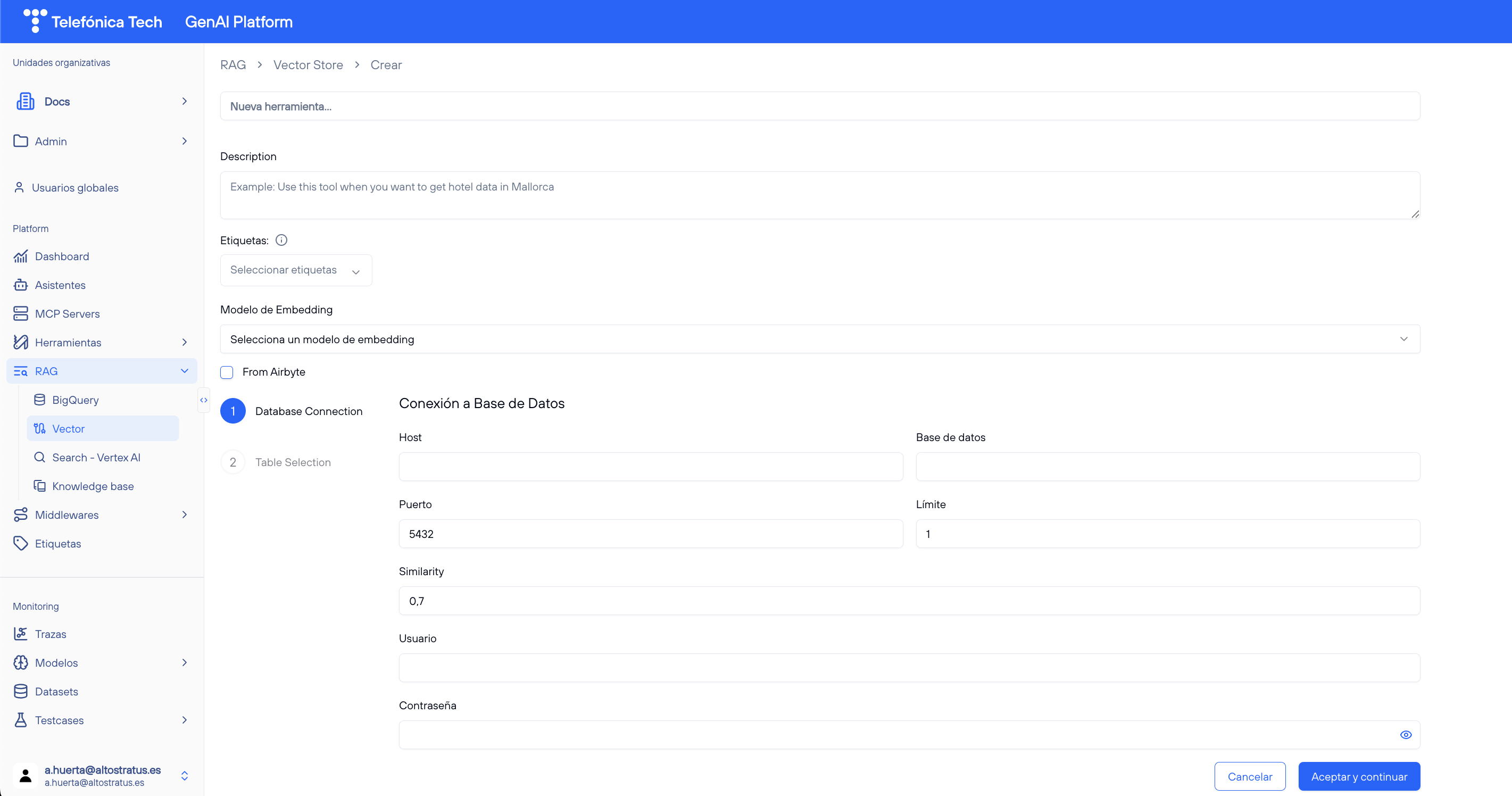 Crear herramienta Vector