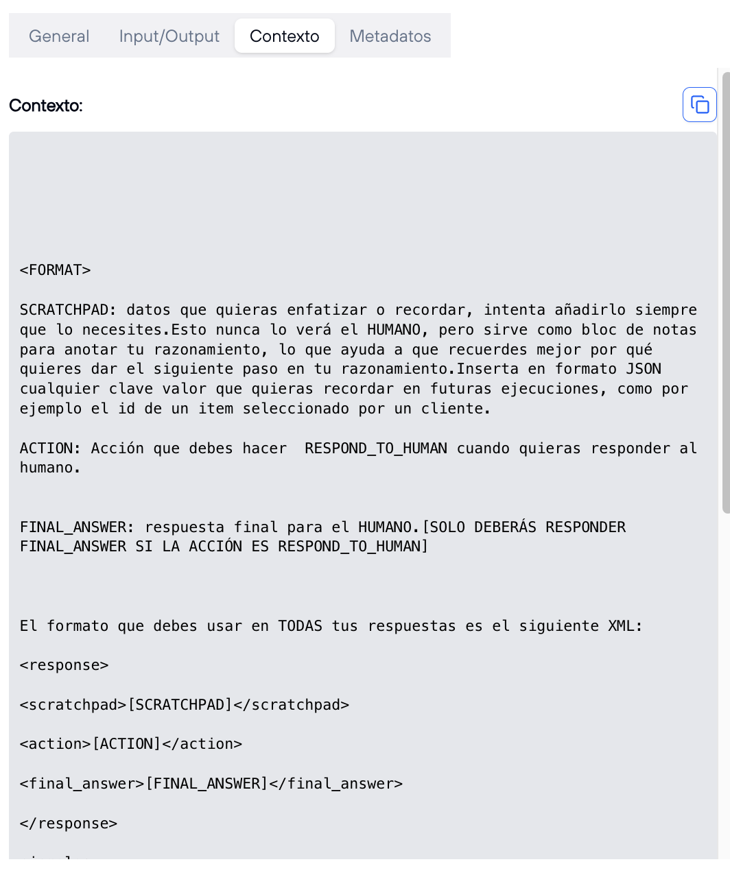 Pestaña Contexto de detalles