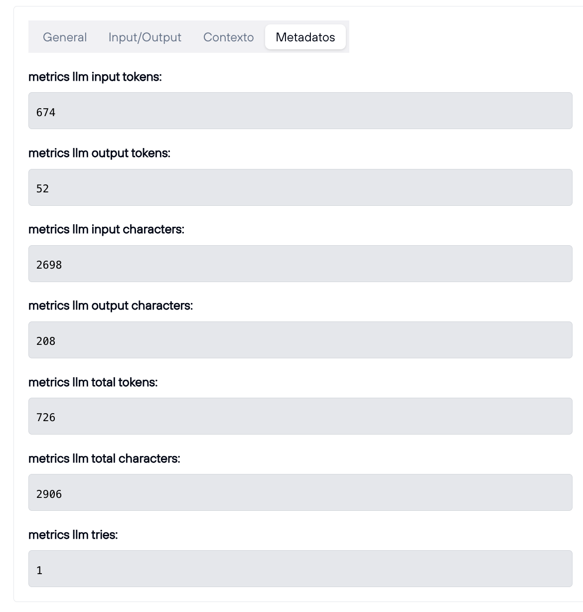 Pestaña Metadatos de detalles